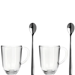 2 Latte Macchiato Tassen NAPOLI 380 ml + 2 Löffel
