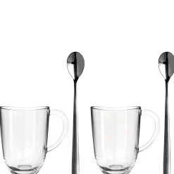 2 Latte Macchiato Tassen NAPOLI 380 ml + 2 Löffel