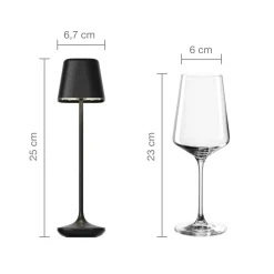 Akku-Tischleuchte CAPRI 25 cm schwarz