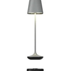 Akku-Tischleuchte CAPRI 25 cm grau