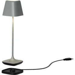 Akku-Tischleuchte CAPRI 25 cm grau