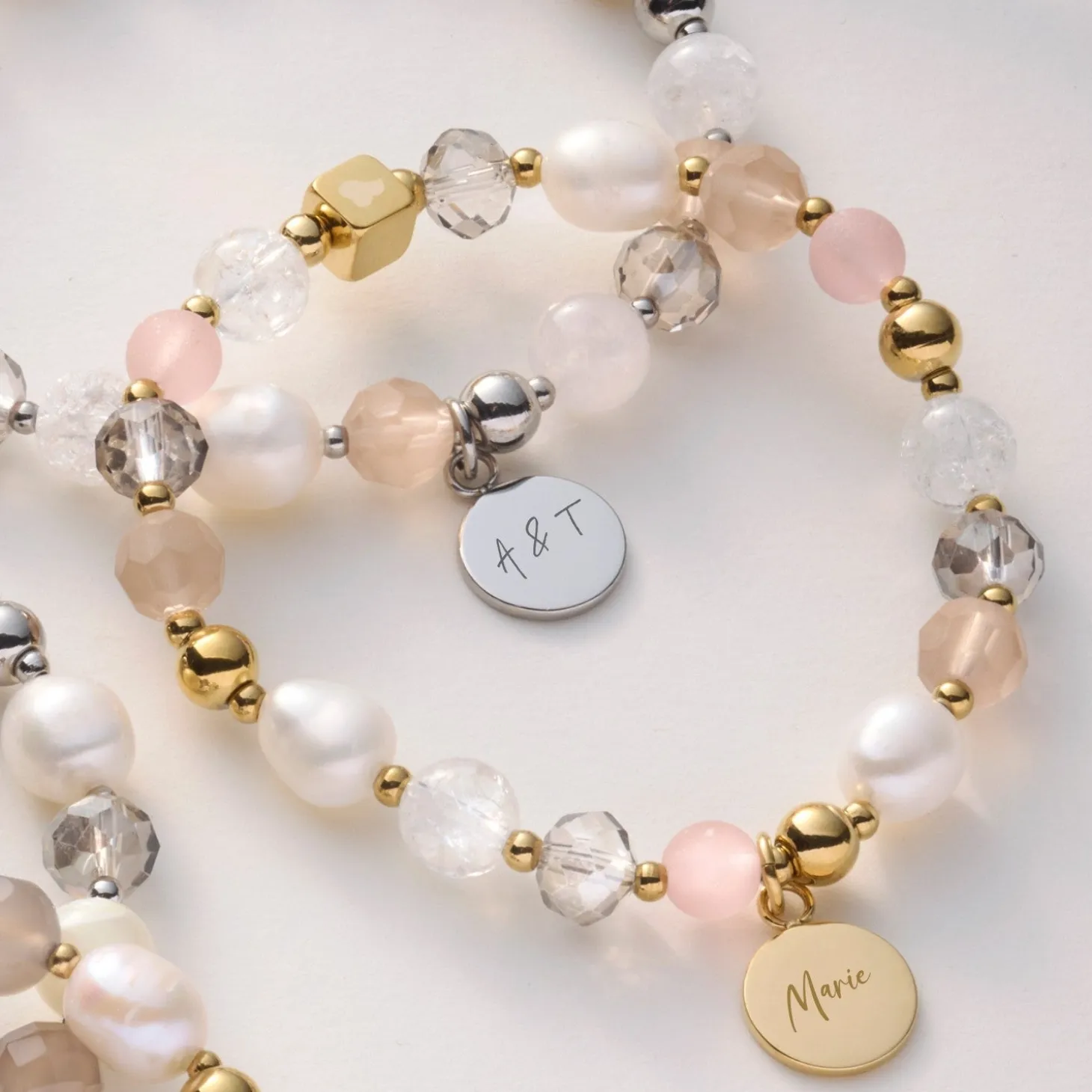 Armband HOPE gold/rose mit persönlicher Gravur
