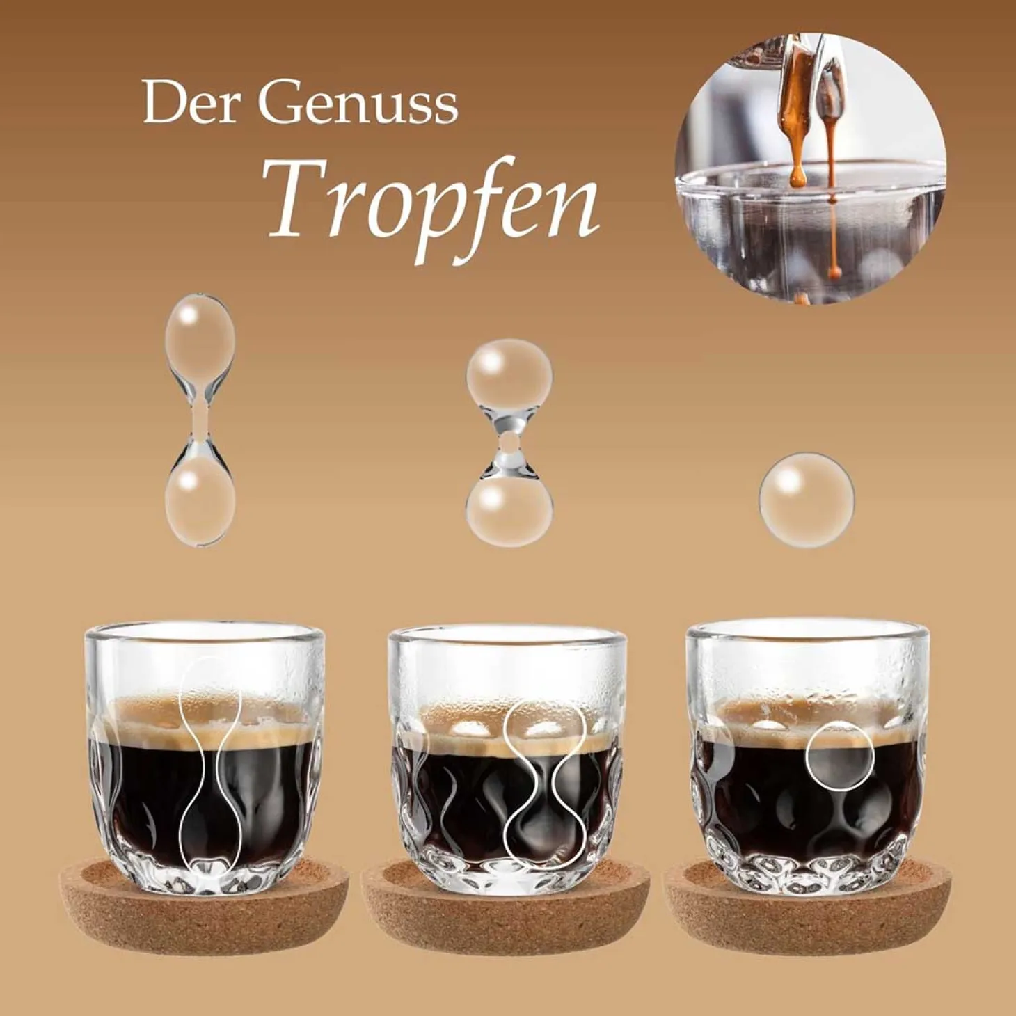 Espressoglas GOCCE 90ml 2. Variante 2er-Set