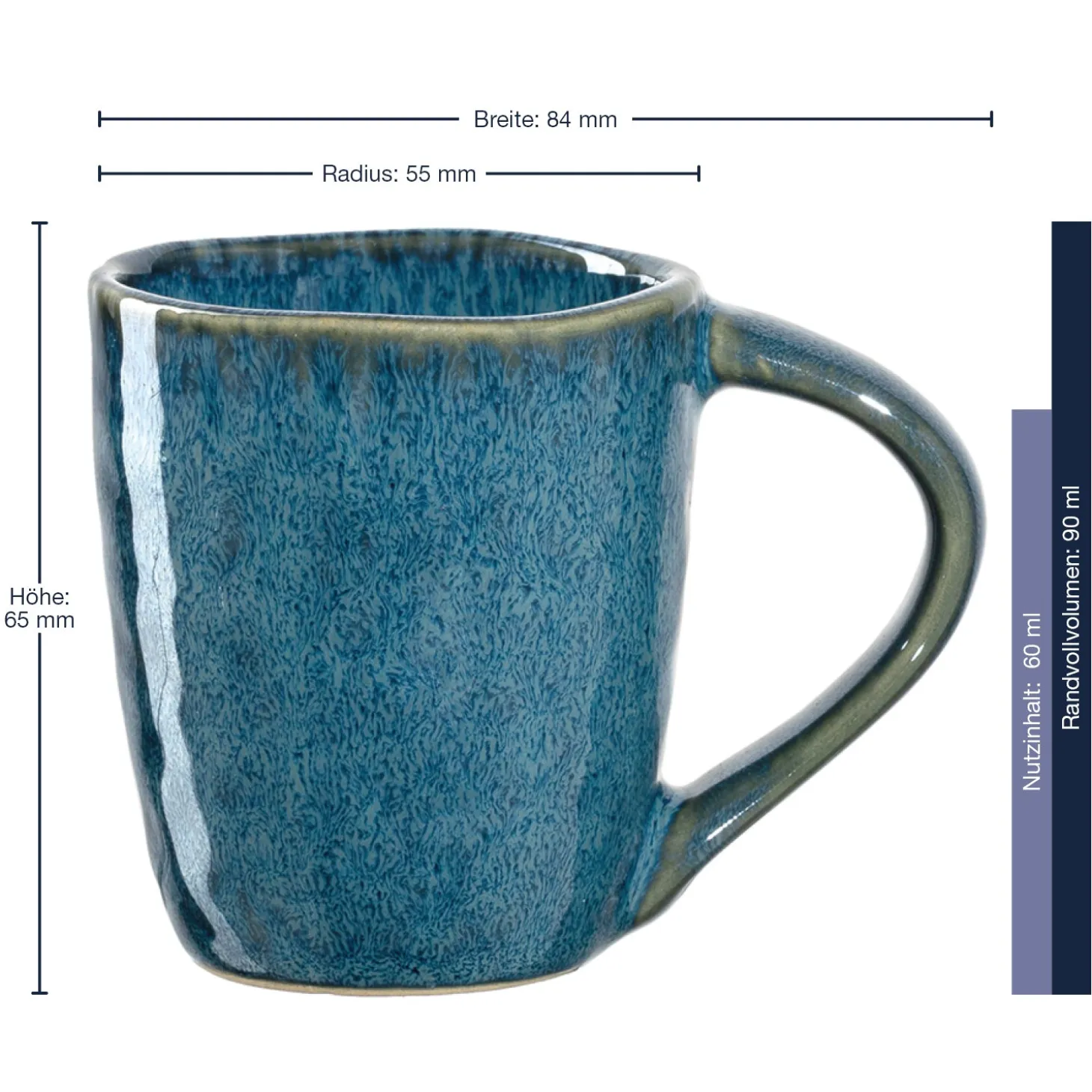 Espressotasse MATERA 90 ml blau 4er-Set