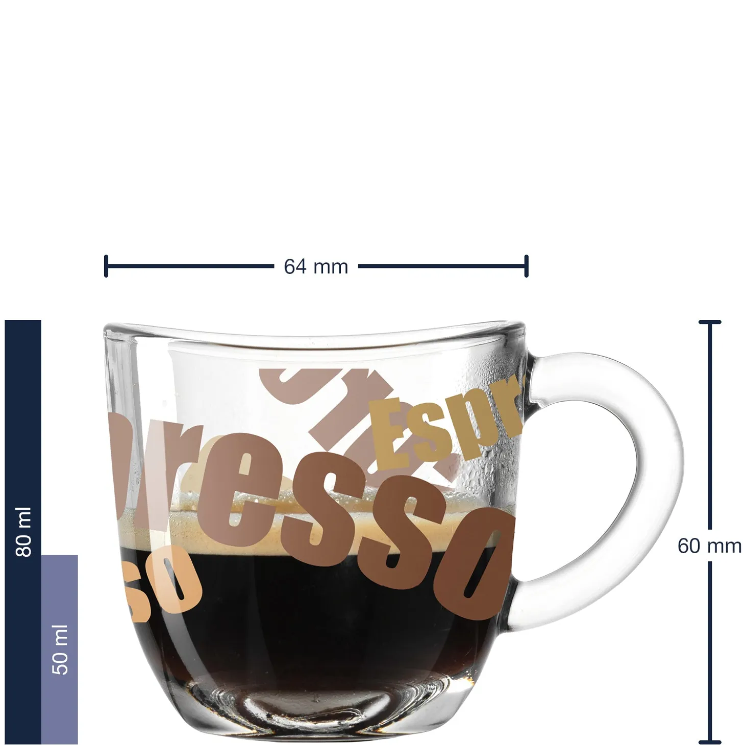 Espressotasse NAPOLI 80 ml 3farbig 6er-Set