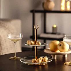Etagere CENA gold 2-teilig