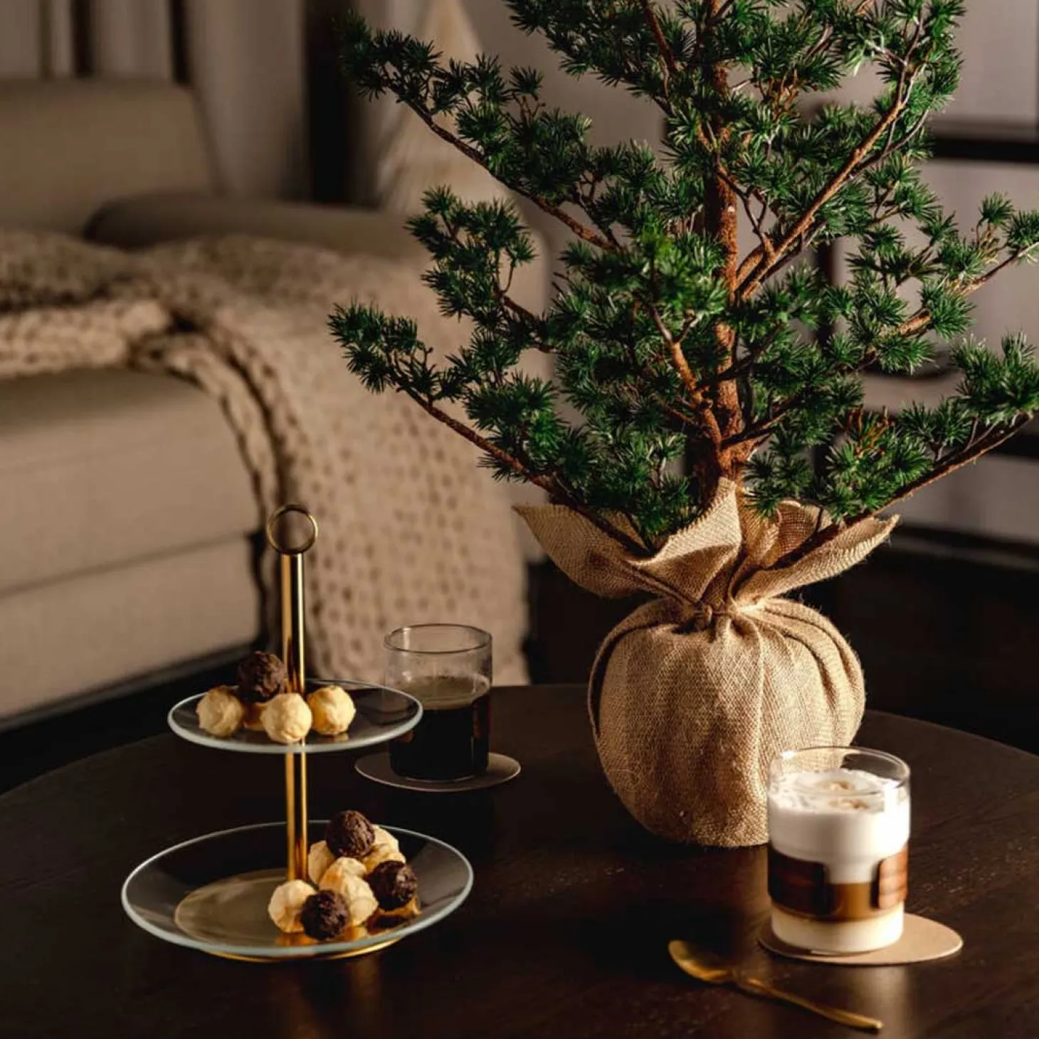 Etagere CENA gold 2-teilig