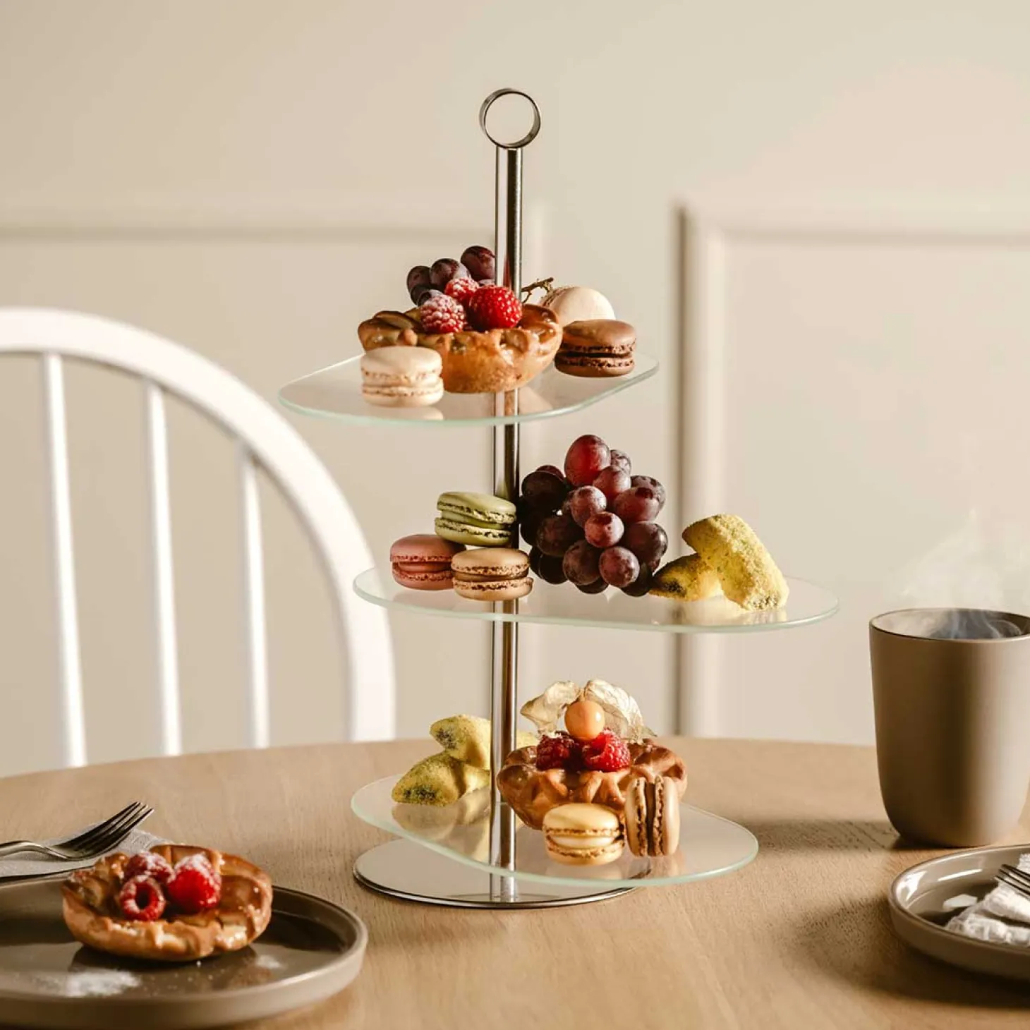 Etagere CENA silber asymetrisch 3-teilig