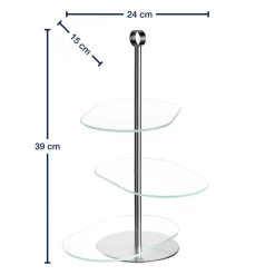 Etagere CENA silber asymetrisch 3-teilig