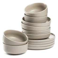 Geschirrset ROMA beige 12-teilig