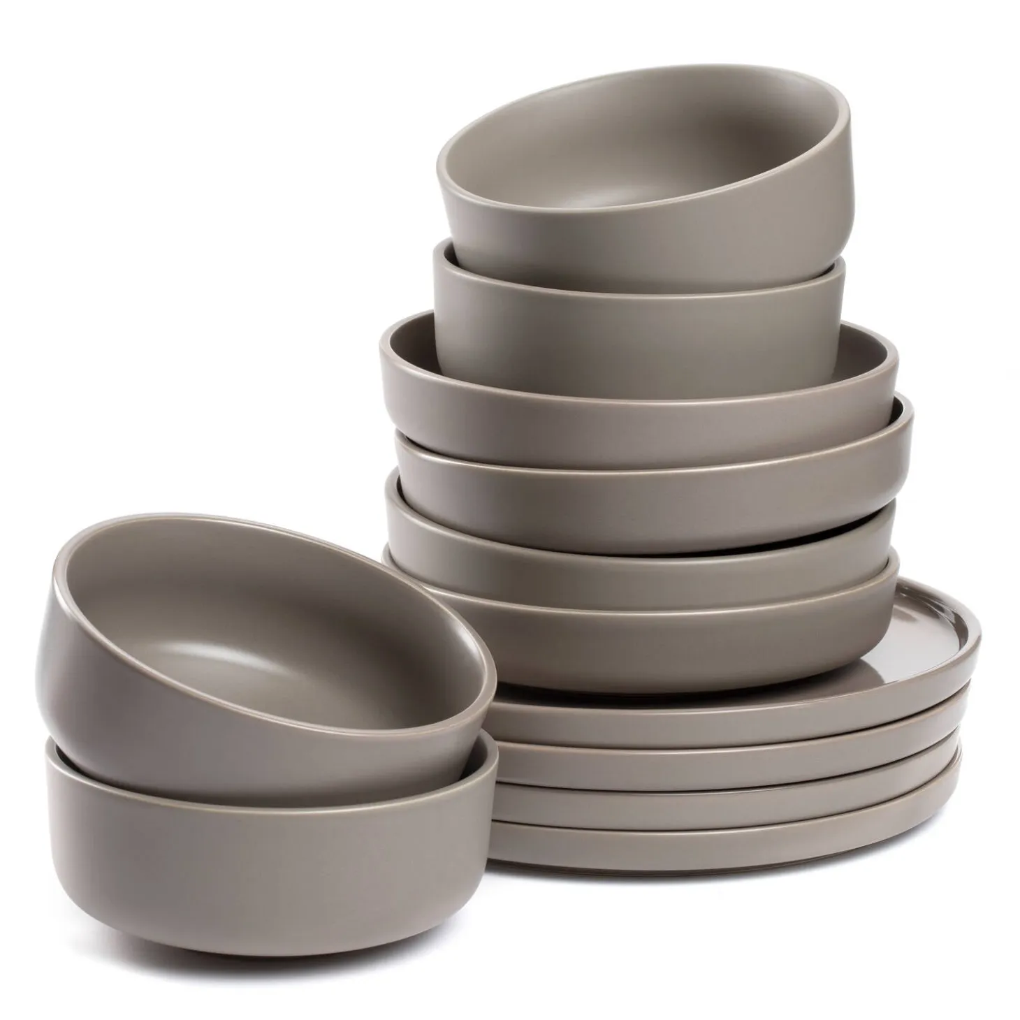 Geschirrset ROMA taupe 12-teilig