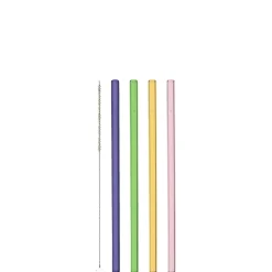 Glastrinkhalme CIAO farbig 20 cm 4er-Set + Reinigungsbürste