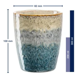 Keramikbecher MATERA 300ml beige/anthrazit/blau 4er-Set