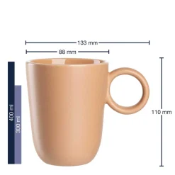Keramiktasse ROMA 400 ml apricot 6er-Set