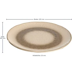 Keramikteller MATERA 23 cm beige 6er-Set