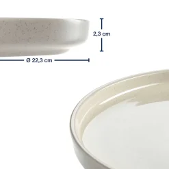 Keramikteller ROMA 22 cm creme 6er-Set