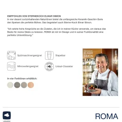 Keramikteller ROMA 20 cm taupe tief 6er-Set