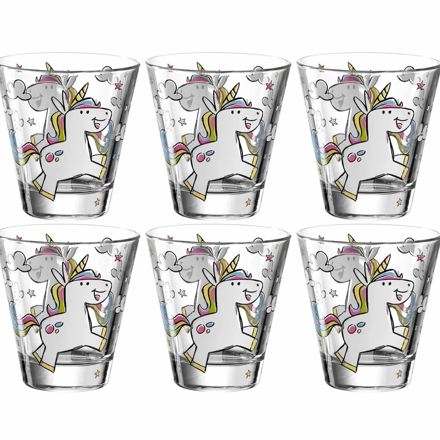 Kinderbecher BAMBINI 215 ml Einhorn 6er-Set