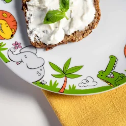 Kindergeschirr BAMBINI Krokodil/Elefant/Löwe 3-teilig