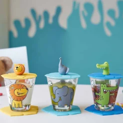 Kindertrinkset BAMBINI 9-teilig Löwe/Krokodil/Elefant