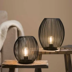 Laterne mit LED CASOLARE 18 cm schwarz