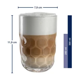 Latte Macchiato Glas GOCCE 380ml 1. Variante 2er-Set