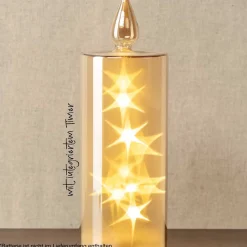 LED Kerze CAPANNA 27 cm gold