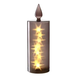 LED Kerze CAPANNA 27 cm grau