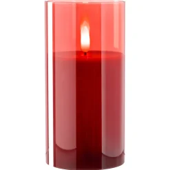 LED Kerze rot 15x8cm AUTENTICO