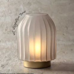 LED Lampe SILENZIO 22 cm grau satiniert
