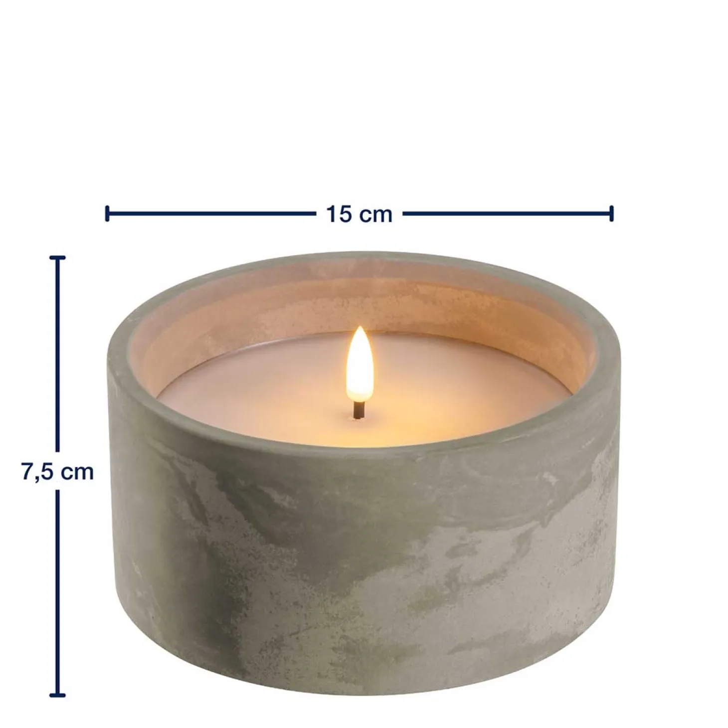 LED Licht SILENZIO Beton 8 cm breit