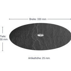 Platte TURN 33 cm schwarz Schieferoptic