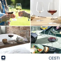 Rotweinglas CESTI 500 ml 6er-Set + Poliertuch