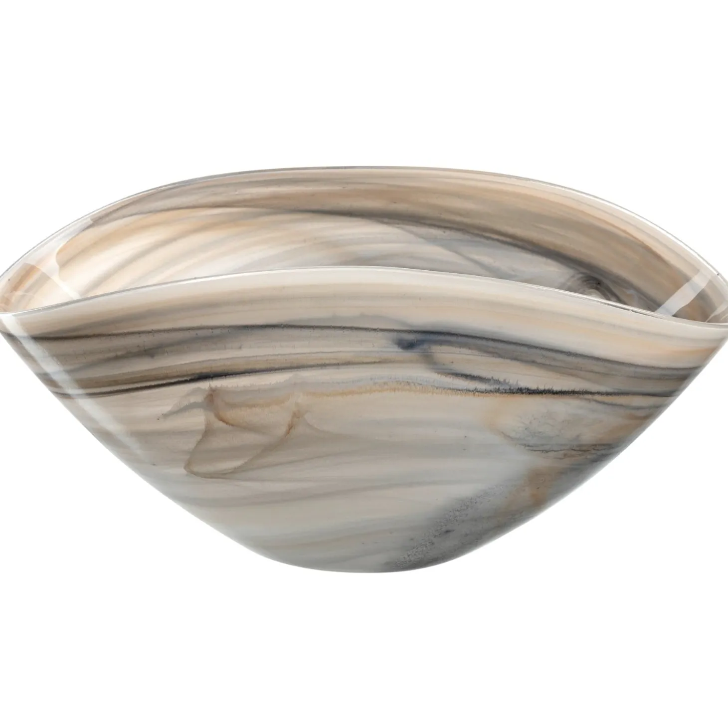 Schale ALABASTRO 27 cm x 15 cm beige/schwarz