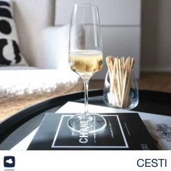 Sektglas CESTI 240 ml 6er-Set + Poliertuch