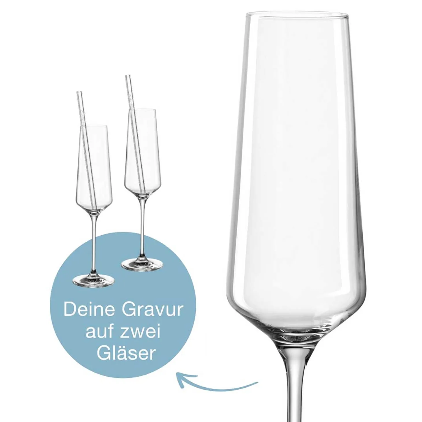 Sektglas Geschenkset PUCCINI 5-teilig 280 ml mit persönlicher Gravur