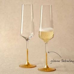Sektglas PUCCINI 280 ml gold 2er-Set