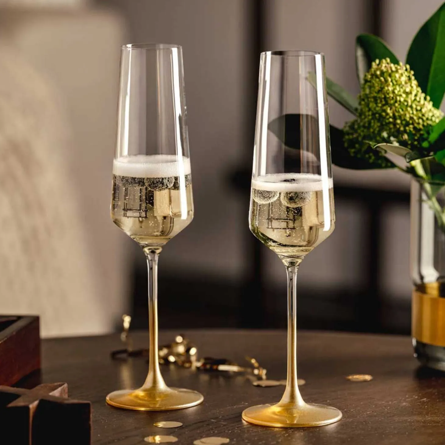 Sektglas PUCCINI 280 ml gold 2er-Set
