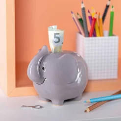 Spardose BAMBINI 12 cm grau Elefant