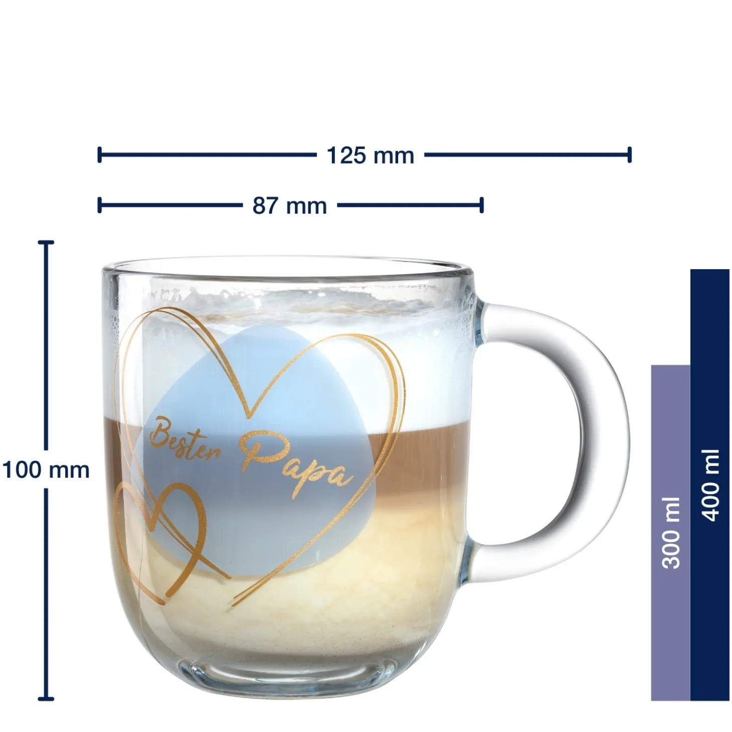 Tasse EMOZIONE 400 ml blau 'Bester Papa'