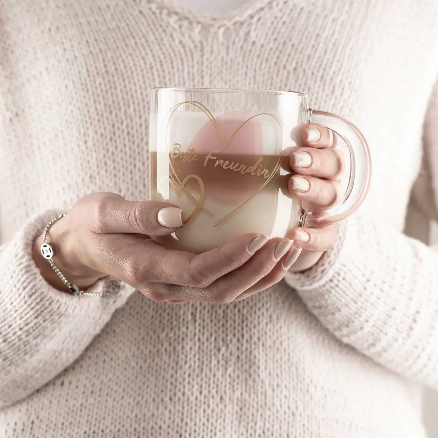 Tasse EMOZIONE 400 ml rosé 'Beste Freundin'