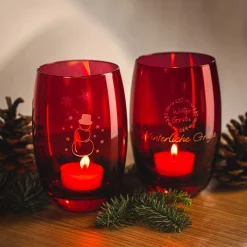 Tischlicht CHEERS 12,5 cm rot mit persönlicher Gravur