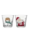 Tischlicht SILENZIO 7 cm Schneemann und Weihnachtsmann 2er-Set
