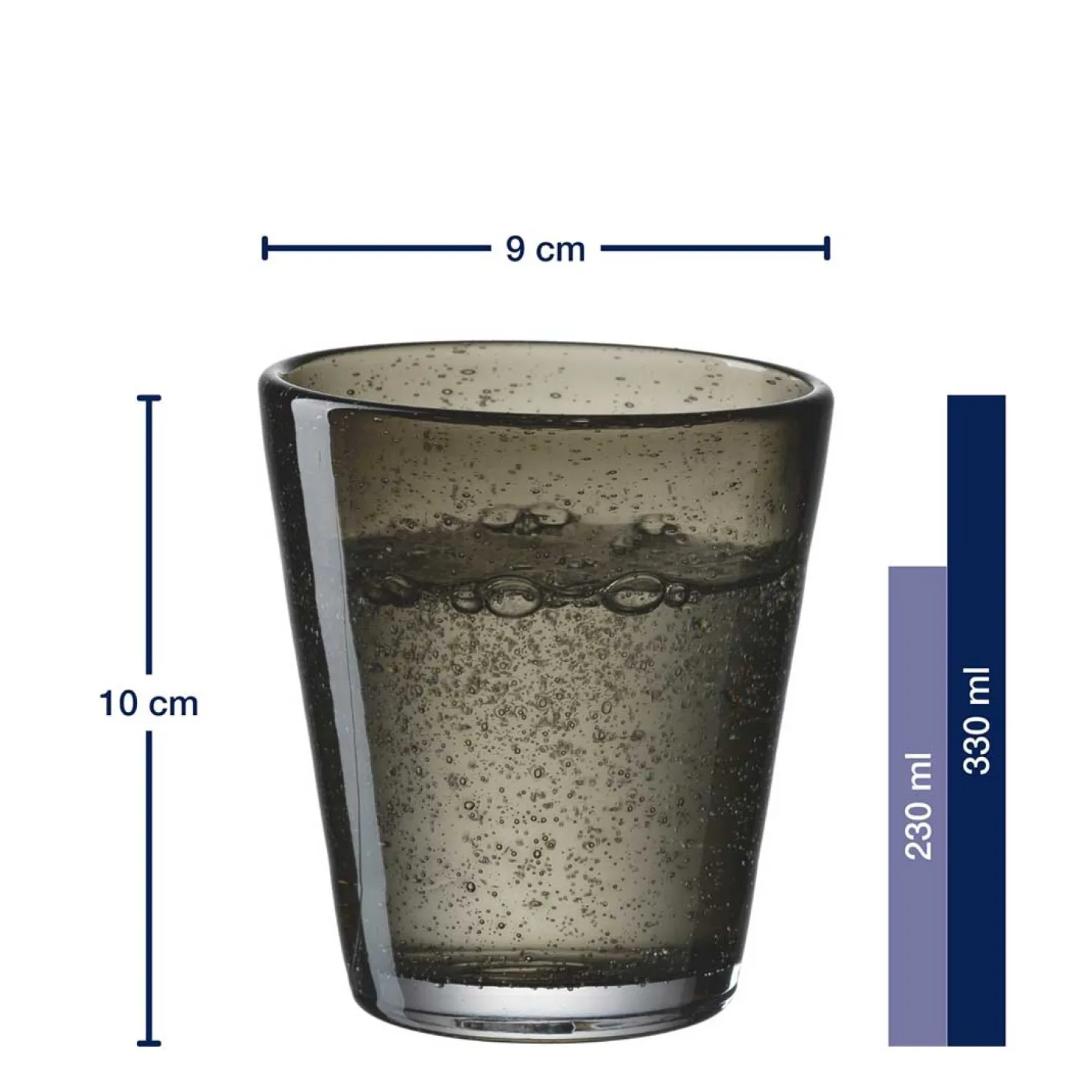 Trinkglas BURANO 330 ml dunkelgrau 6er-Set