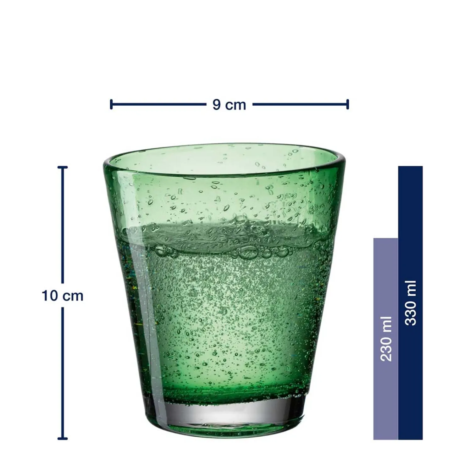 Trinkglas BURANO 330 ml grün 6er-Set