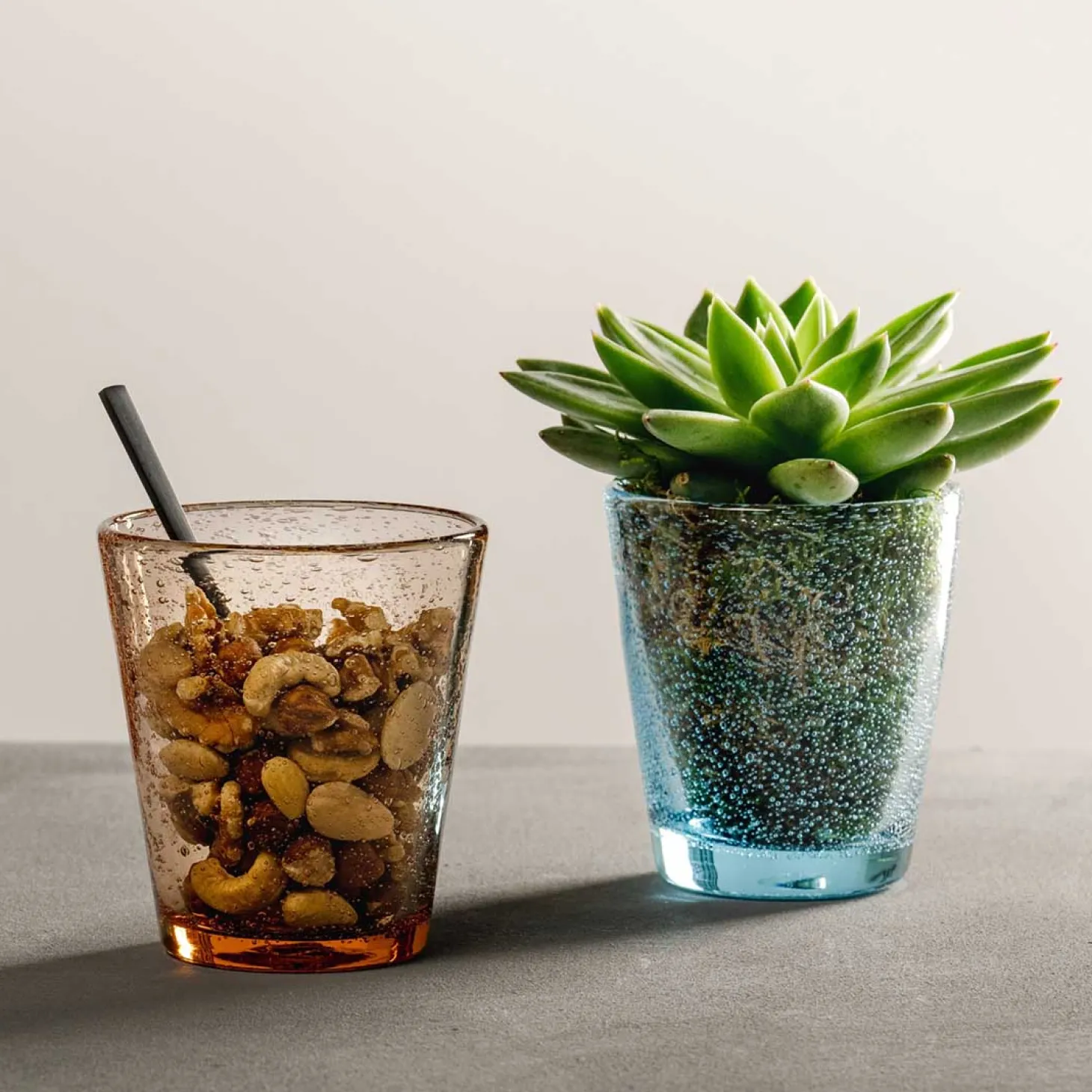 Trinkglas BURANO 330 ml warme Farben 4er-Set