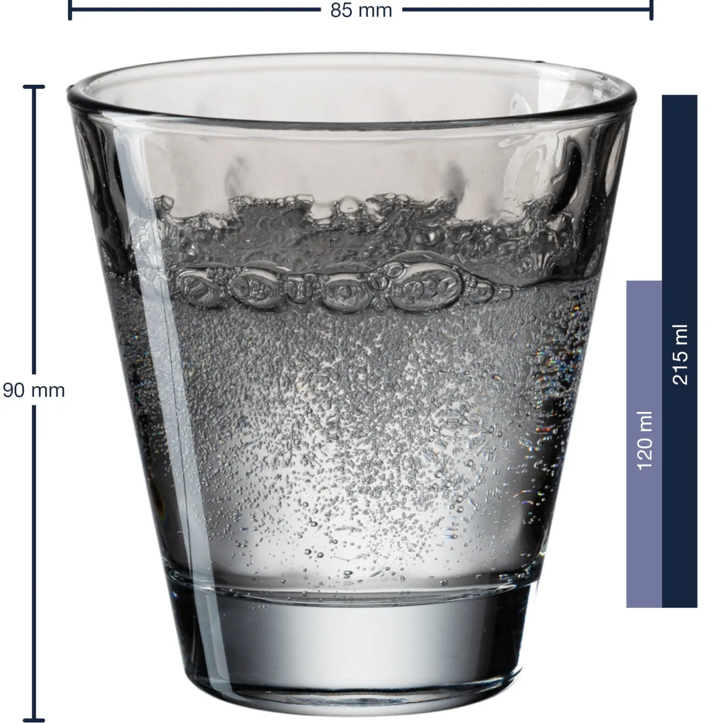 Trinkglas OPTIC 215 ml grau 6er-Set