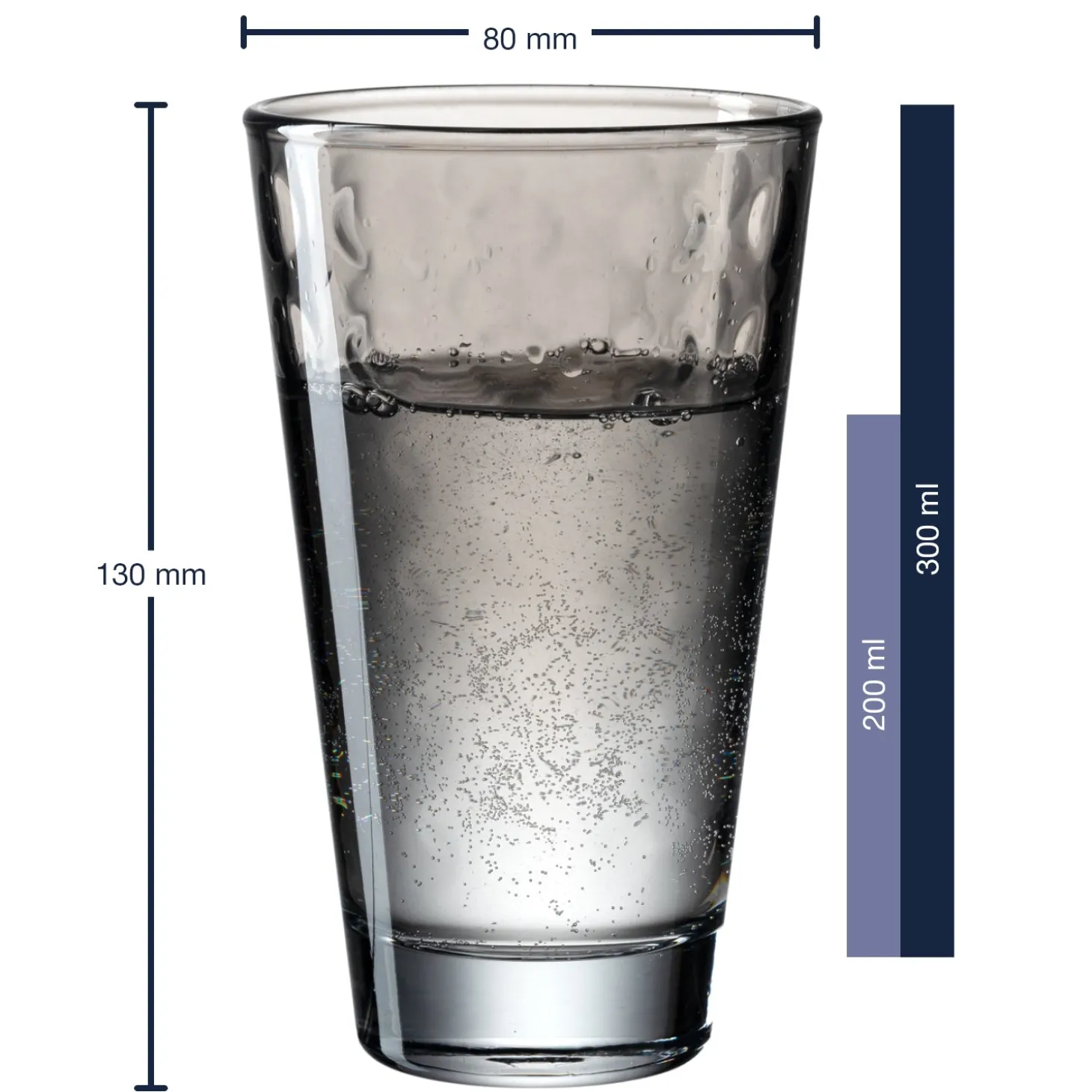 Trinkglas OPTIC 300 ml grau 6er-Set