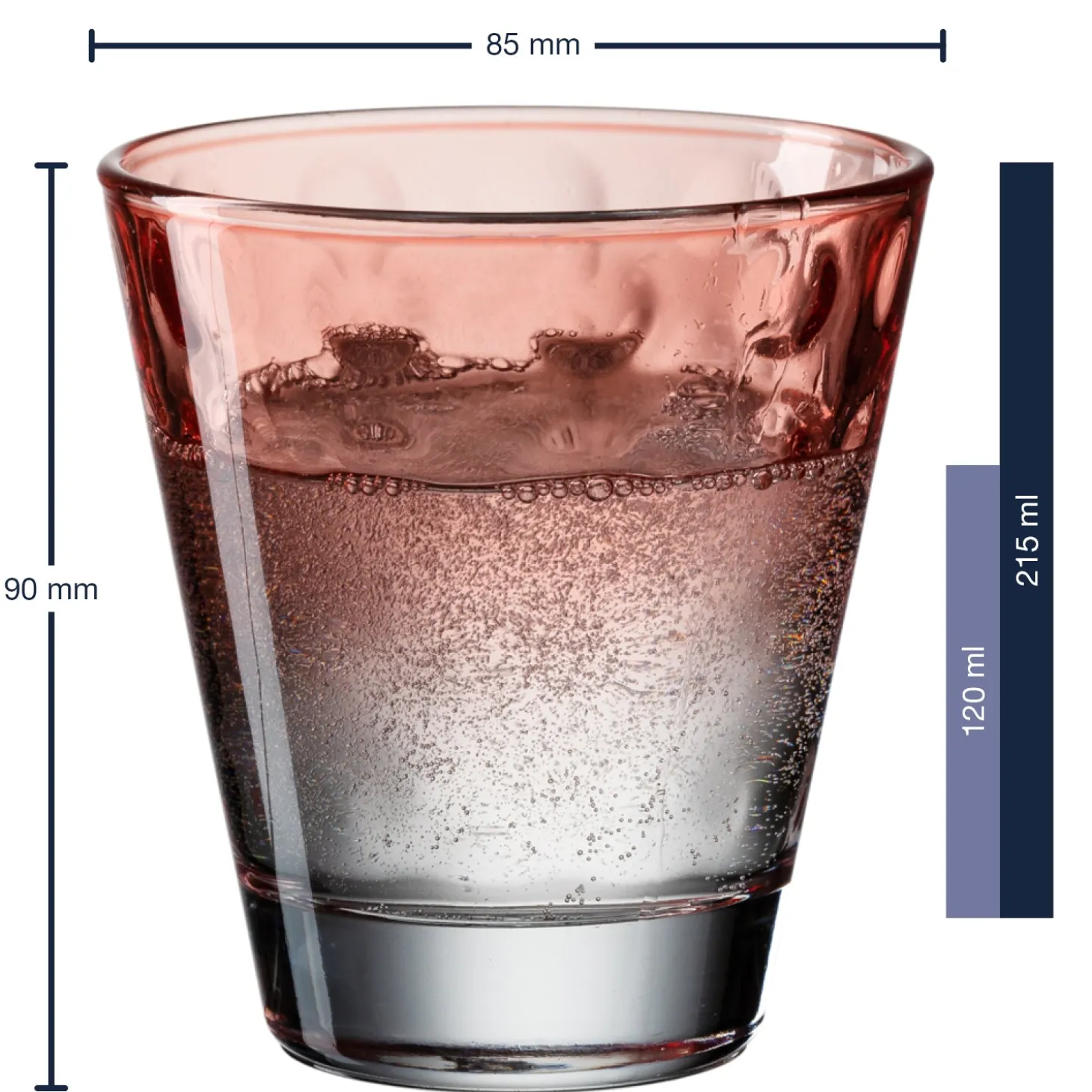 Trinkglas OPTIC 215 ml rot 6er-Set
