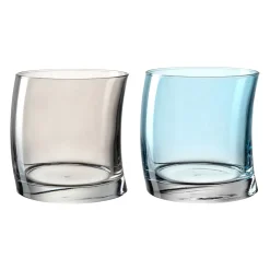 Trinkglas SWING 355ml grau/hellblau 2er-Set